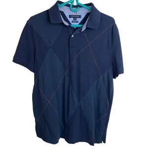 Mens Tommy Hilfiger Polo Shirt Large Argyle Striped Vintage 90s Y2K Country Club
